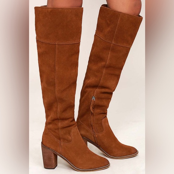 Steve Madden Brown with Suede Finish Palisade Chestnut Leather Knee High Boots - Picture 15 of 15